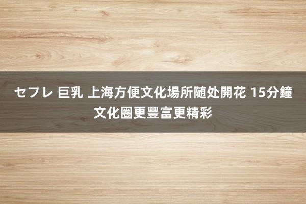 セフレ 巨乳 上海方便文化場所随处開花 15分鐘文化圈更豐富更精彩