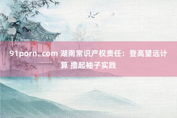 91porn. com 湖南常识产权责任：登高望远计算 撸起袖子实践