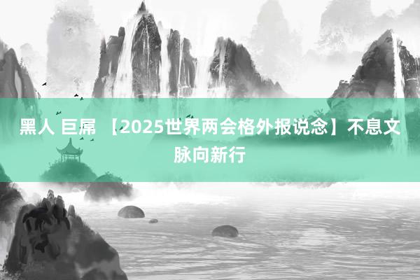 黑人 巨屌 【2025世界两会格外报说念】不息文脉向新行