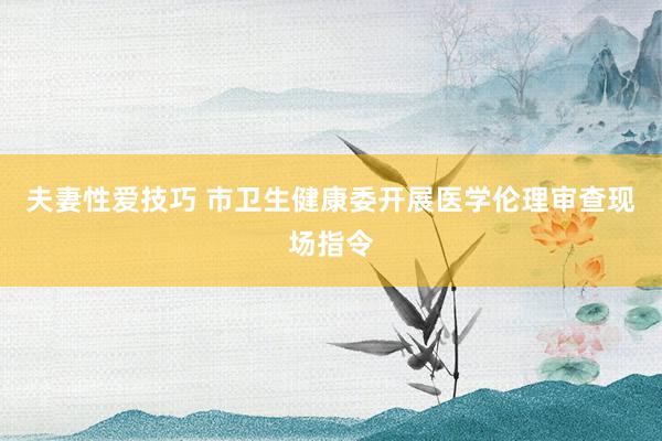 夫妻性爱技巧 市卫生健康委开展医学伦理审查现场指令