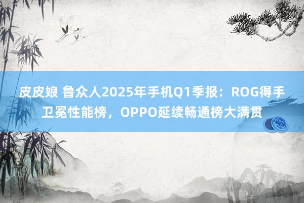 皮皮娘 鲁众人2025年手机Q1季报：ROG得手卫冕性能榜，OPPO延续畅通榜大满贯