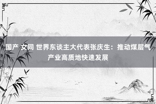 国产 女同 世界东谈主大代表张庆生：推动煤层气产业高质地快速发展