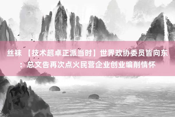 丝袜 【技术超卓正派当时】世界政协委员皆向东：总文告再次点火民营企业创业编削情怀